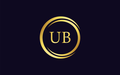 Initial Letter UB Linked Logo for business and company identity. Modern Latter UB Logo Vector Template with modern trendy golden logo