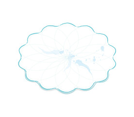 White flower shape plate with green decoration
