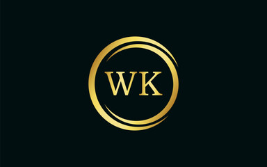 Naklejka premium WK latter royal logo, modern design, initial based latter logo vector file illustration ESP10 