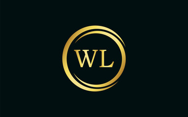 WL latter royal logo, modern design, initial based latter logo vector file illustration ESP10
