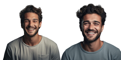 Men with smiles in a transparent background