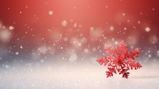 Winter theme wallpaper with red snowflake