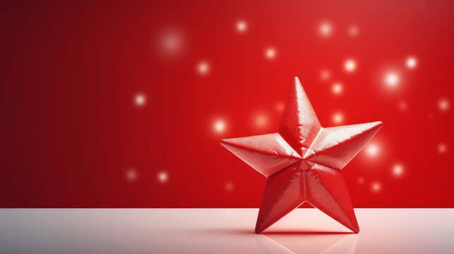 Winter theme wallpaper with one red Star