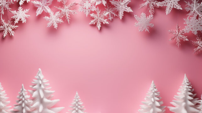 Xmas celebration and Happy New Year background in pink