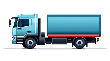 Trailer truck design isolated white background, generative AI.