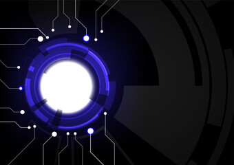 Abstract background on technology and digital data connection ,
Modern communication style concept, blue tones on black, background design, vector illustration.
Circuit board, used for templates, web.