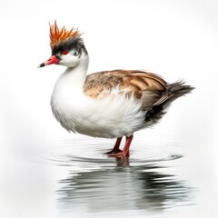 Least grebe bird isolated on white background.