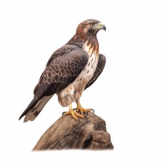 Obraz premium Short-tailed hawk bird isolated on white background.