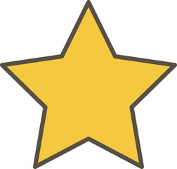 黄色い星のシンプルでかわいいイラスト