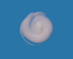 Set Foam texture, white bubbles from soap or shampoo or shower gel and facial foam. isolated on blue background