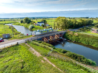 Drove View Of North Curry Moor in Somerset England