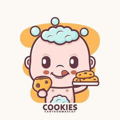 cute cartoon baby with cookies