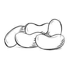 Isolated sketch of a group of bean candies icon Vector