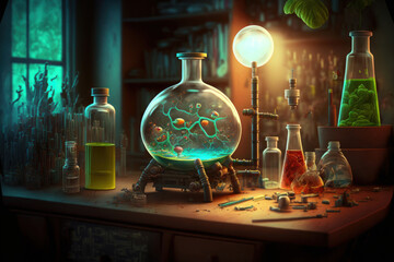 Abstract chemistry science lab 