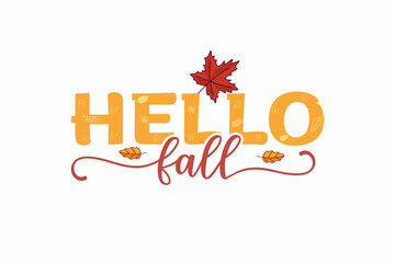 Hello Fall T shirt design