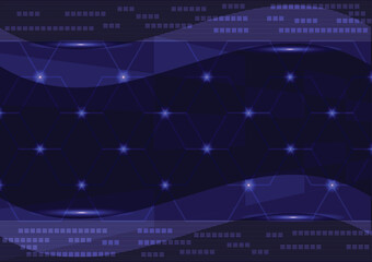 Abstract background on technology and digital data connectivity.
Blue tone modern communication style concept, vector illustration background design
hexagon shape and light. Used for templates, web.