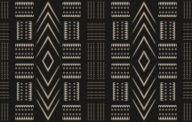 Naklejka premium Ethnic abstract ikat art. Aztec ornament print. geometric ethnic pattern seamless color oriental. Design for background ,curtain, carpet, wallpaper, clothing, wrapping, Batik, vector illustration.