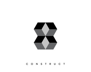 Construct logo. Modern construction, architecture, planning and structure vector design symbol.