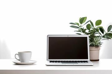 cup of coffee and laptop