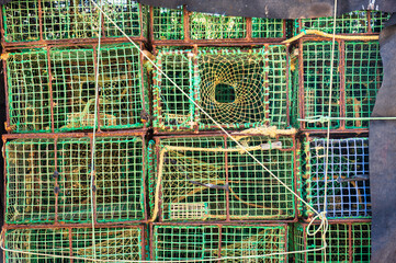 green net on the beach