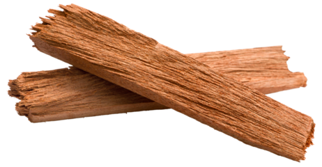 Red sandalwood sticks isolated on white background.