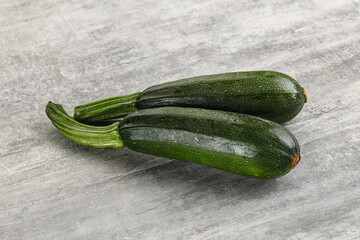 Sliced raw young green zucchini