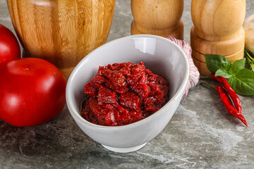 Natural organic red tomato paste