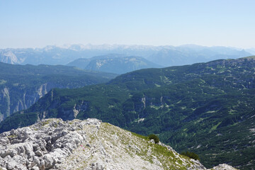 The view from the top of Hoher Sarstein mountain, Upper Austria region