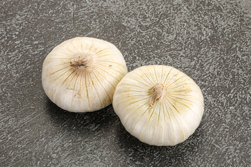 Raw white onion heap isolated