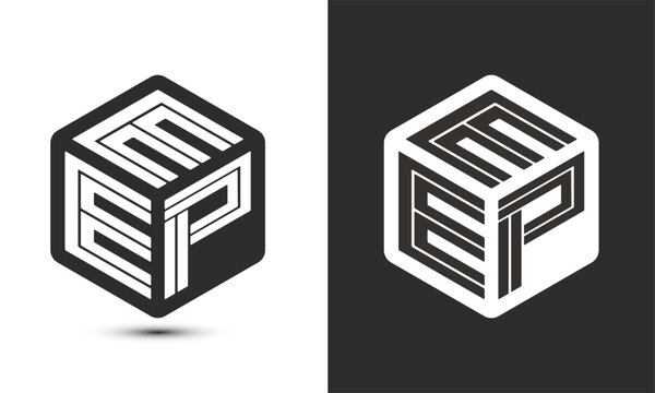 EEP letter logo design with illustrator cube logo, vector logo modern alphabet font overlap style.