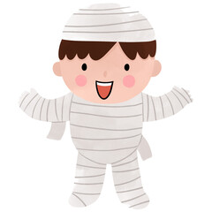Paint brush watercolor Halloween kid element.