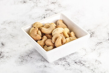 Cashew nuts heap in the bowl
