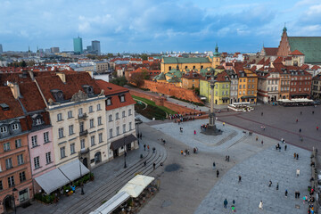Fototapeta na wymiar 2022-10-25 Top view of the old town of Warsaw Poland.