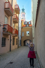 Fototapeta na wymiar 2022-10-25 the historical part of the city old streets of Warsaw Poland
