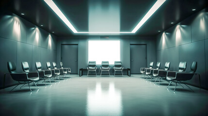 Hall with chairs, the concept of business meetings, generative AI.