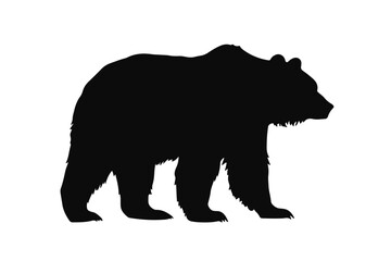 Obraz na płótnie Canvas Vector bear silhouette isolated flat vector icon logo for animal wildlife apps, design, logotype and websites