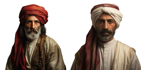 transparent background of a man wearing traditional Arab clothing