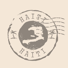 Stamp Postal of Haiti. Map Silhouette rubber Seal.  Design Retro Travel. Seal of Map Haiti grunge  for your design.  EPS10