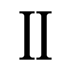 Roman numeral number 2 icon symbol