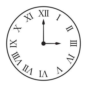 Watch roman numerals icon symbol