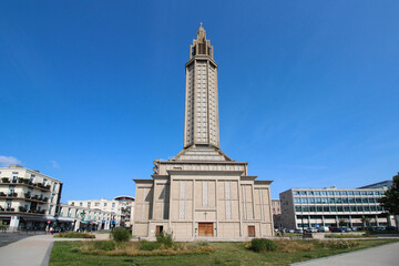 Le Havre / Église Saint-Joseph - obrazy, fototapety, plakaty