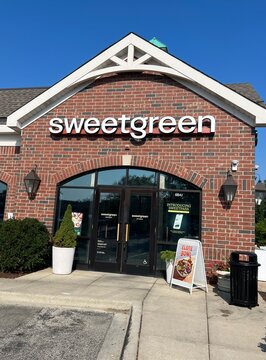 Exterior of Sweetgreen in Northbrook, IL. Sweetgreen is an American fast casual restaurant chain that serves salads