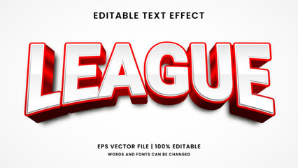 League sport 3d editable text effect