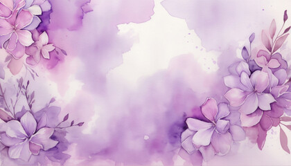 Watercolor art background vector. Wallpaper design with winter flower paint brush line art.