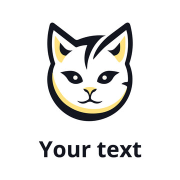 Vector minimalistic logo of cat. Logotype template.