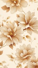 Fototapeta na wymiar Pale Beige Flower Pattern