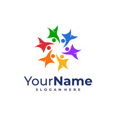 Leader logo design Template. Star People logo vector illustration.