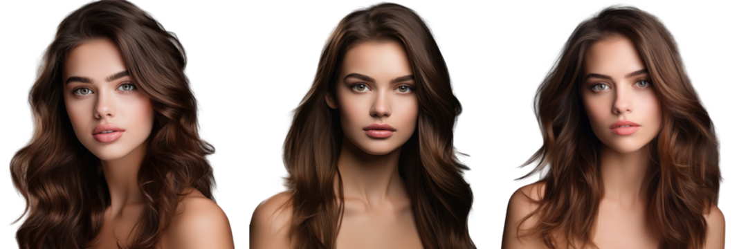 Photograph of an attractive young lady with brown hair Lovely model with flawless skin Emphasis on beauty well being and skincare