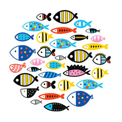 Cute fish. Kids illustration.