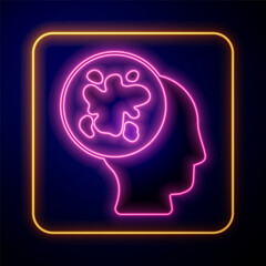 Glowing neon Paint spray icon isolated on black background. Vector
